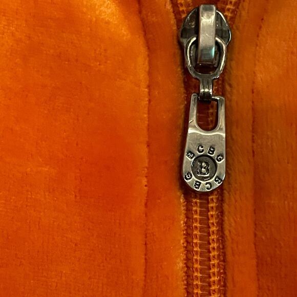 BCBGMaxAzria Vintage Orange Velour Zip Cover Jacket size Large - Picture 3 of 11